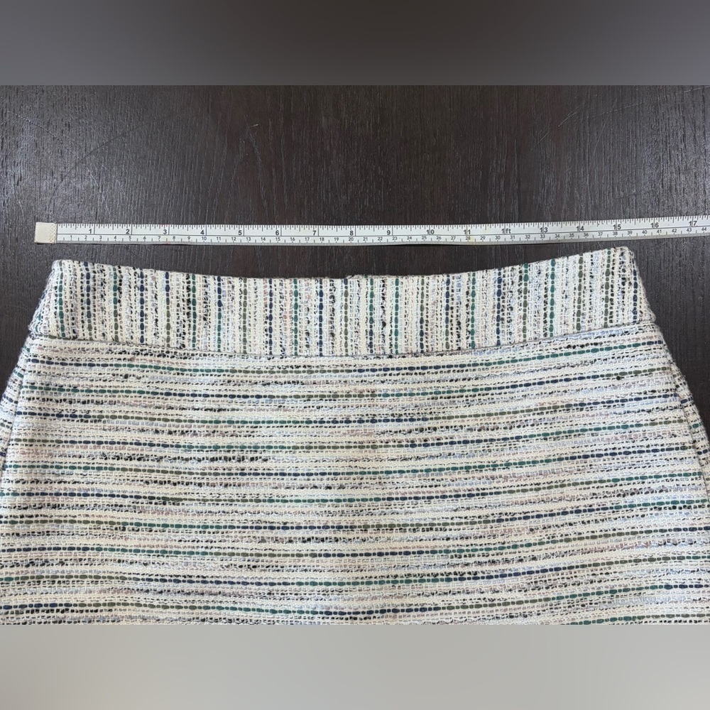 Loft Outlet Size 6 Tweed Multi-colored Striped Taylored Lined Skirt - Picture 2 of 11